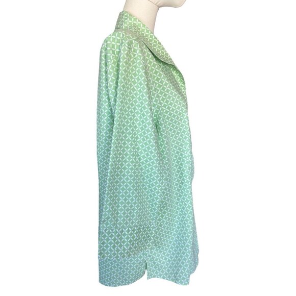 Gold Label Investments Non-Iron Green Collared Button Up Shirt Women's Sz 18 - Picture 5 of 7